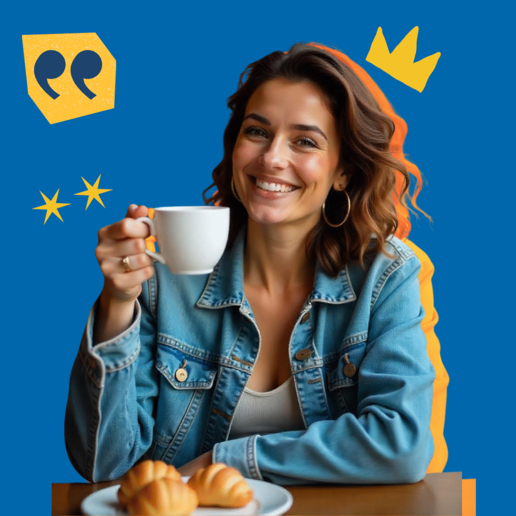 Small business owner in cafe